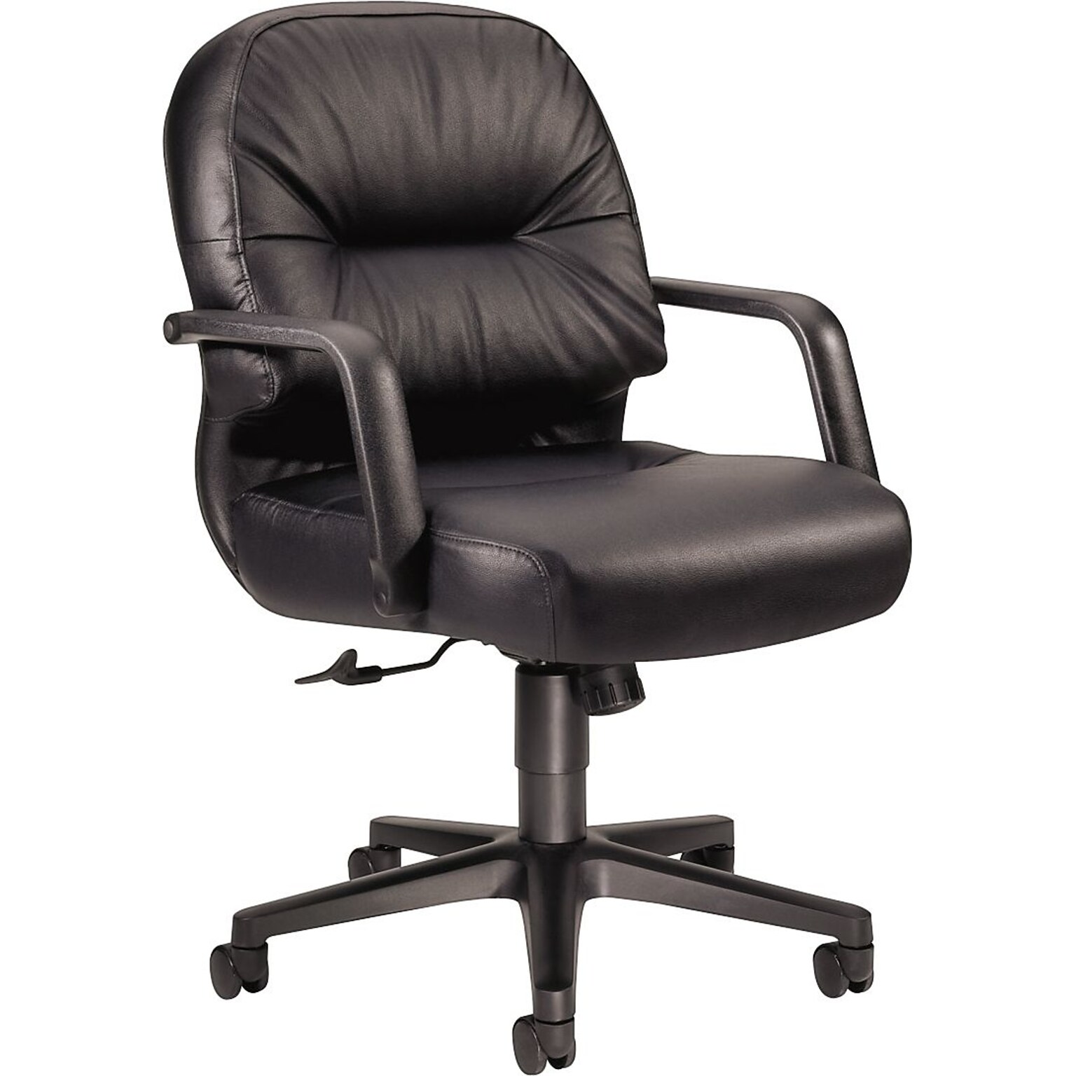 HON 2090 Series Leather Executive Mid-Back Chair, Black (H2092SR11T)