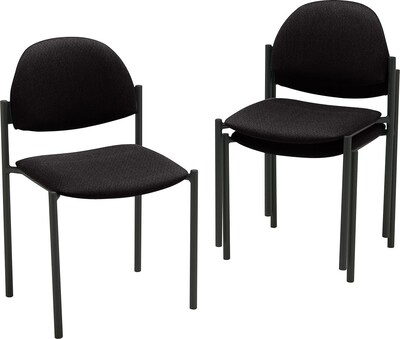 Global® Comet™ Armless Stacking Chair, Black