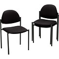 Global® Comet™ Armless Stacking Chair, Black