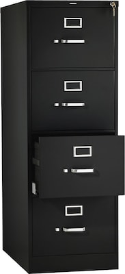 HON 510 Series 4-Drawer Vertical File Cabinet, Locking, Legal, Black, 25 (H514CPP)
