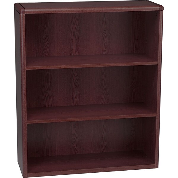 HON® 10700 Series Office Suite in Mahogany, 3-Shelf Bookcase