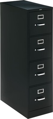 HON® 320 Series Vertical File, 4-Drawer, Letter, Black