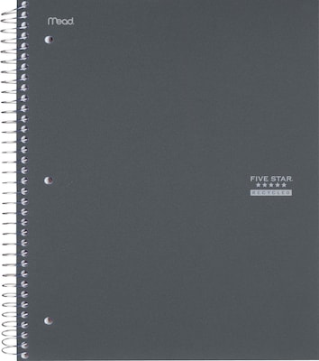 Mead Five Star 5-Subject Notebook, 8-1/2 x 11, College Ruled, 200 Sheets, Assorted Colors (06152)