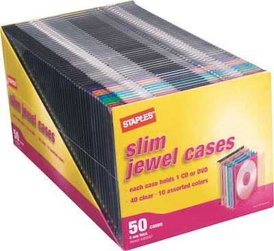 CD/DVD Case, Slim, 50-Pack