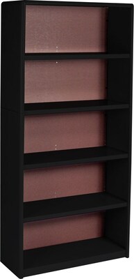 Safco ValueMate Economy 5-Shelf 42.2H Steel Bookcase, Black (7173BL)
