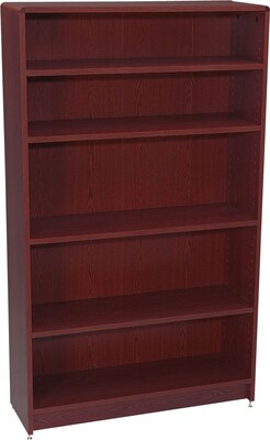 HON® Radius-Edge Laminate Bookcases, 60-1/8H, 5 Shelves, Mahogany