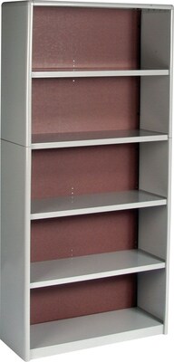 Safco Value Mate 5-Shelf 67H Wood Bookcase, Gray (7173GR)