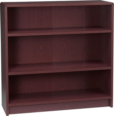 HON® Radius-Edge Laminate Bookcases, 36-1/8H, 3 Shelves, Mahogany