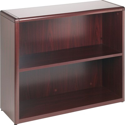 HON® 10700 Series Office Suite in Mahogany, 2-Shelf Bookcase