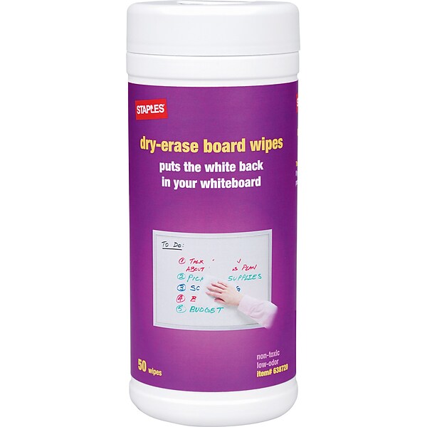 Whiteboard Dry-Erase Cleaning Wipes, 50/Pk