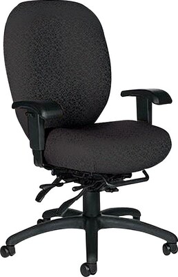 Global® Mallorca High-Back Task Chair, Black
