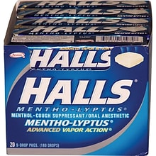 Halls® Mentho-Lyptus Cough Drops, 9 Pieces/Pack, 20 Packs/Box