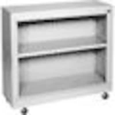 Sandusky Metal Mobile Bookcase in Dove Grey, 36, 2-Shelves