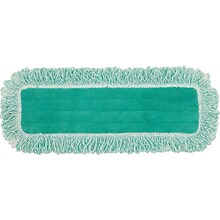 Rubbermaid® Hygen™ Microfiber Dust Mop Pad with Fringe, Dry, Green, 24
