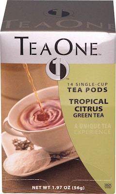 TeaOne Citrus Green Tea, Pods 14/Box (JTC20706)