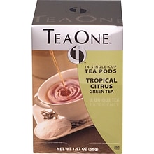 TeaOne Citrus Green Tea, Pods 14/Box (JTC20706)