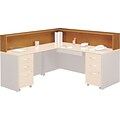 Bush Business Furniture Westfield Reception L Shelf, Natural Cherry/Graphite Gray,  (WC72476)