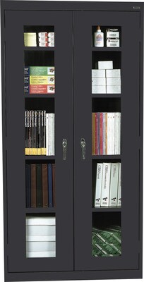 Sandusky 72H Clearview Steel Storage Cabinet with 5 Shelves, Black (CA4V361872-09)