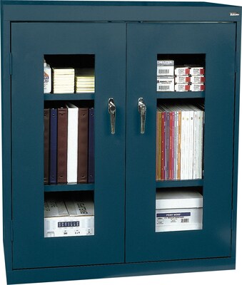 Sandusky 42H Counter Height Clearview Steel Storage Cabinet with 3 Shelves, Charcoal (CA2V361842-02)