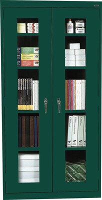 Sandusky 72H Clearview Steel Storage Cabinet with 5 Shelves, Forest Green (CA4V361872-08)