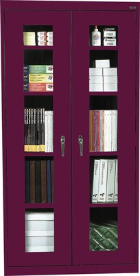Sandusky 72H Clearview Steel Storage Cabinet with 5 Shelves, Burgundy (CA4V361872-03)