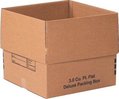 18" x 18" x 16" Deluxe Moving Boxes, 32 ECT, Brown, 20/Bundle (181816DPB)