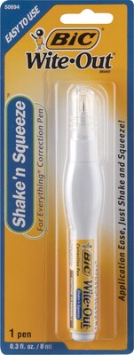 BIC Wite-Out Shake N Squeeze Correction Pen, 8 ml., White, 36/Carton (WOSQPP11CA)