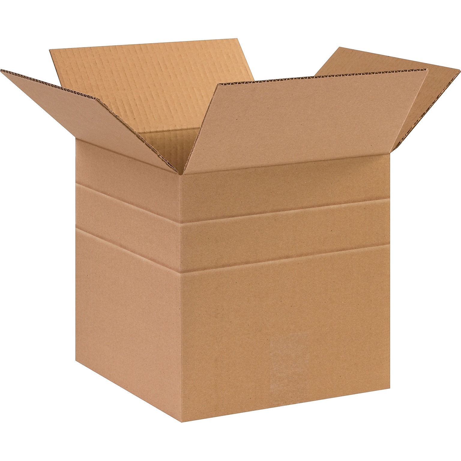 SI Products 10 x 10 x 10 Multi-Depth Shipping Boxes, Brown, 25/Bundle (MD101010)