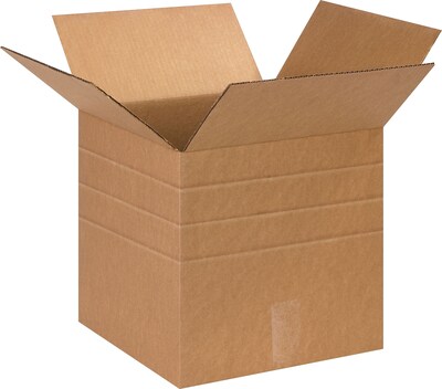 13 x 13 x 13 Multi-Depth Shipping Boxes, Brown, 25/ Bundle (MD131313)
