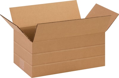 8 x 14 x 6 Multi Depth Shipping Boxes, 32 ECT, Brown, 25/ Bundle (MD1486)