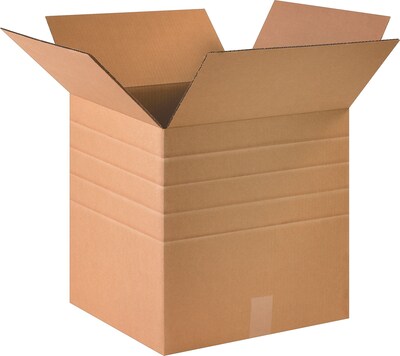 16" x 16" x 16" Multi-Depth Shipping Boxes, 32 ECT, Brown, 10/Bundle (BS161616MD)