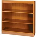 Safco Square-Edge 3-Shelf 36.75H Wood/Veneer Bookcase, Medium Oak (1502MOC)