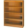 SAFCO Workspace Square Edge Veneer 4-Shelf Bookcase, Medium Oak