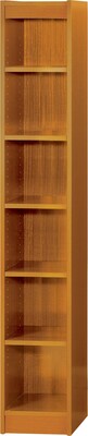 Safco 1 6-Shelf 12H Wood/Veneer Bookcase, Medium Oak (1511MOC)