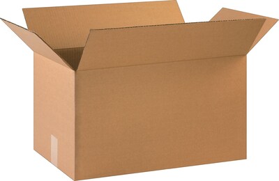 22Lx12Wx12H(D) Single-Wall Corrugated Boxes; Brown, 20 Boxes/Bundle