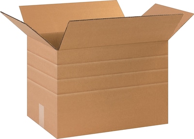 17 1/4 x 11 1/4 x 12 Multi Depth Shipping Boxes, 32 ECT, Brown, 25 / Bundle(MD171112)