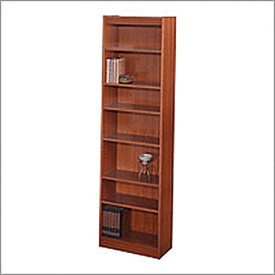 Safco® Veneer Bookcases, 7-Shelf, 24W, Mahogany