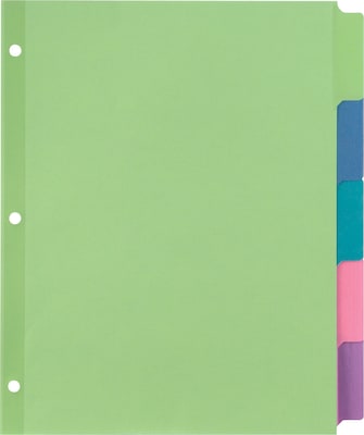 Staples Tab Writable Dividers, Multicolor, Large, 5 Tab Set (13512/23180)