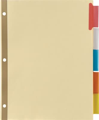 Staples® Insertable Big Tab Dividers, 5-Tab, Assorted (13485/11109)