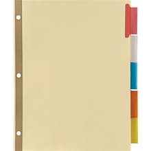 Staples® Insertable Big Tab Dividers, 5-Tab, Assorted (13485/11109)