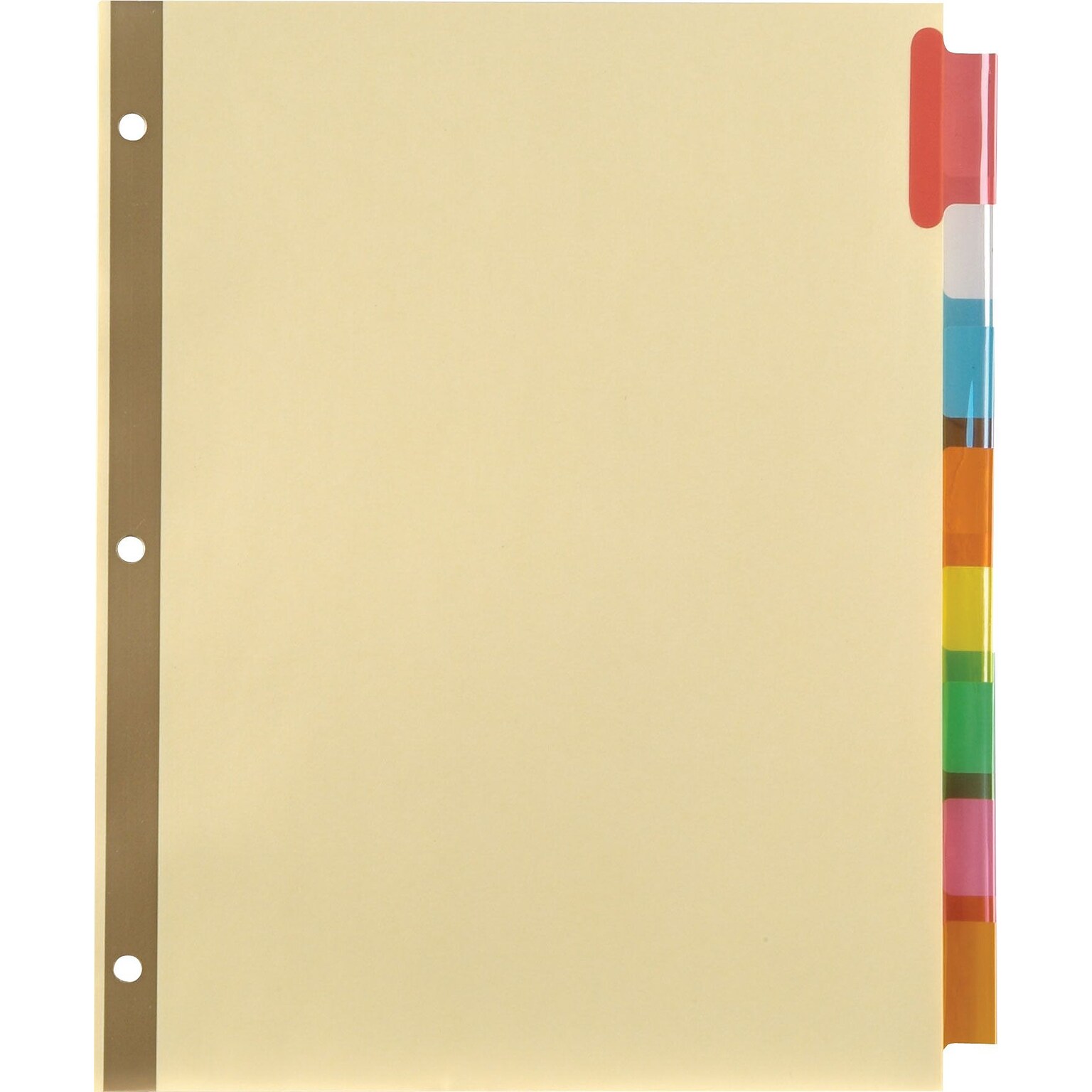 Staples® Insertable Big Tab Dividers, 8-Tab, Assorted (13487/11111)