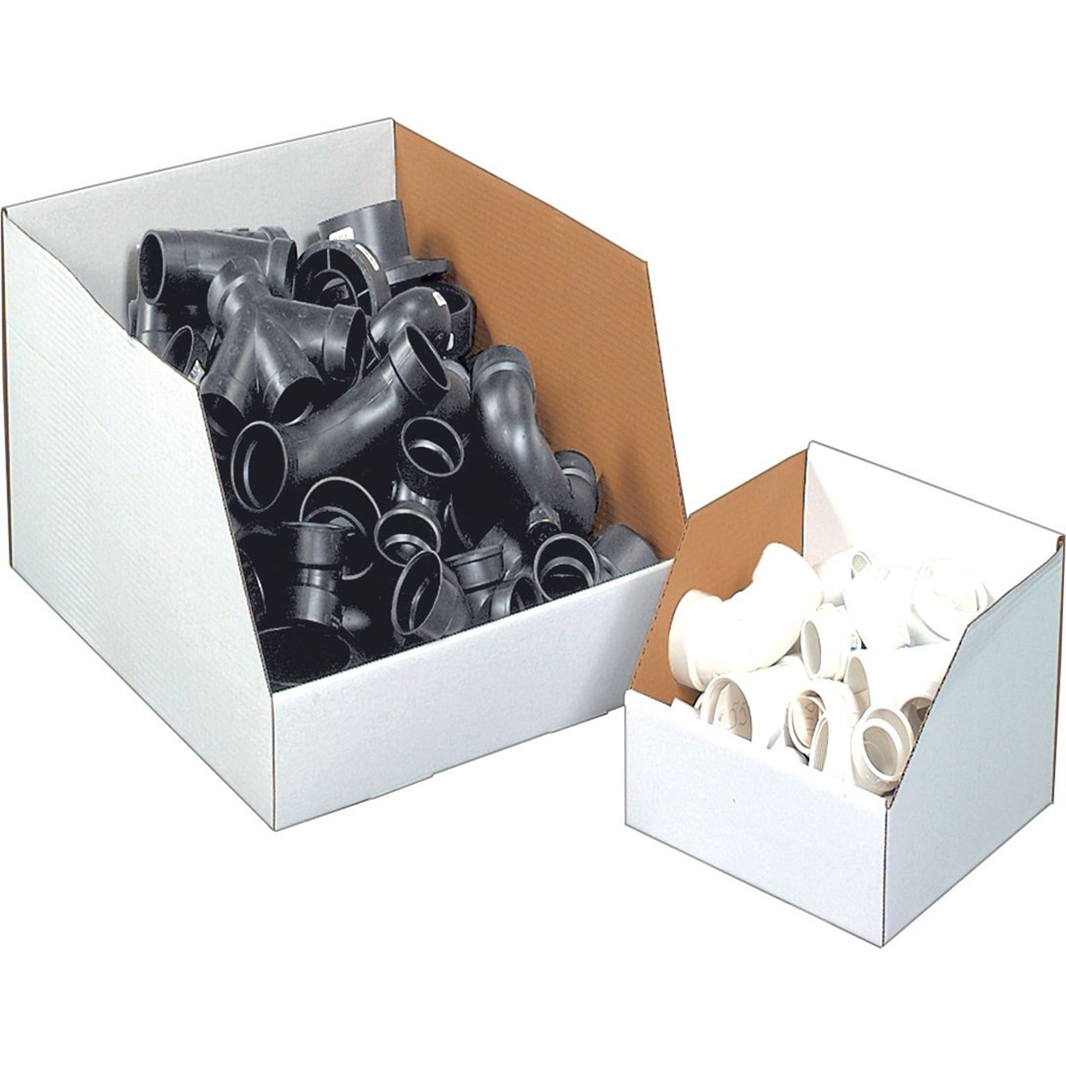 Jumbo Open Top Bin Boxes, 8 x 18 x 10, White, 25/Bundle