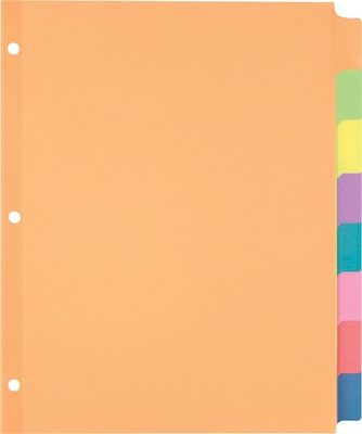 Staples® Large Tabs Blank Paper Dividers, 8-Tab, Multicolor (13513/23181)