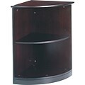 Safco® Corsica Collection In Mahogany, 2-Shelf Quarter Round Bookcase