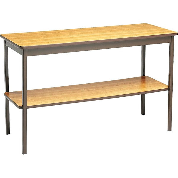 Barricks® Utility Tables, 30Hx48Wx18D, Brown/Oak