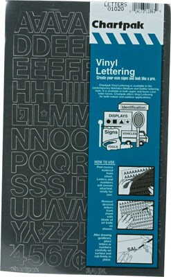 Chartpak Vinyl Numbers & Letters, 3/4, Black