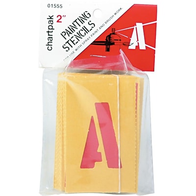 Chartpak Painting Stencil Numbers/Letters, 2, Yellow (CHA01555)