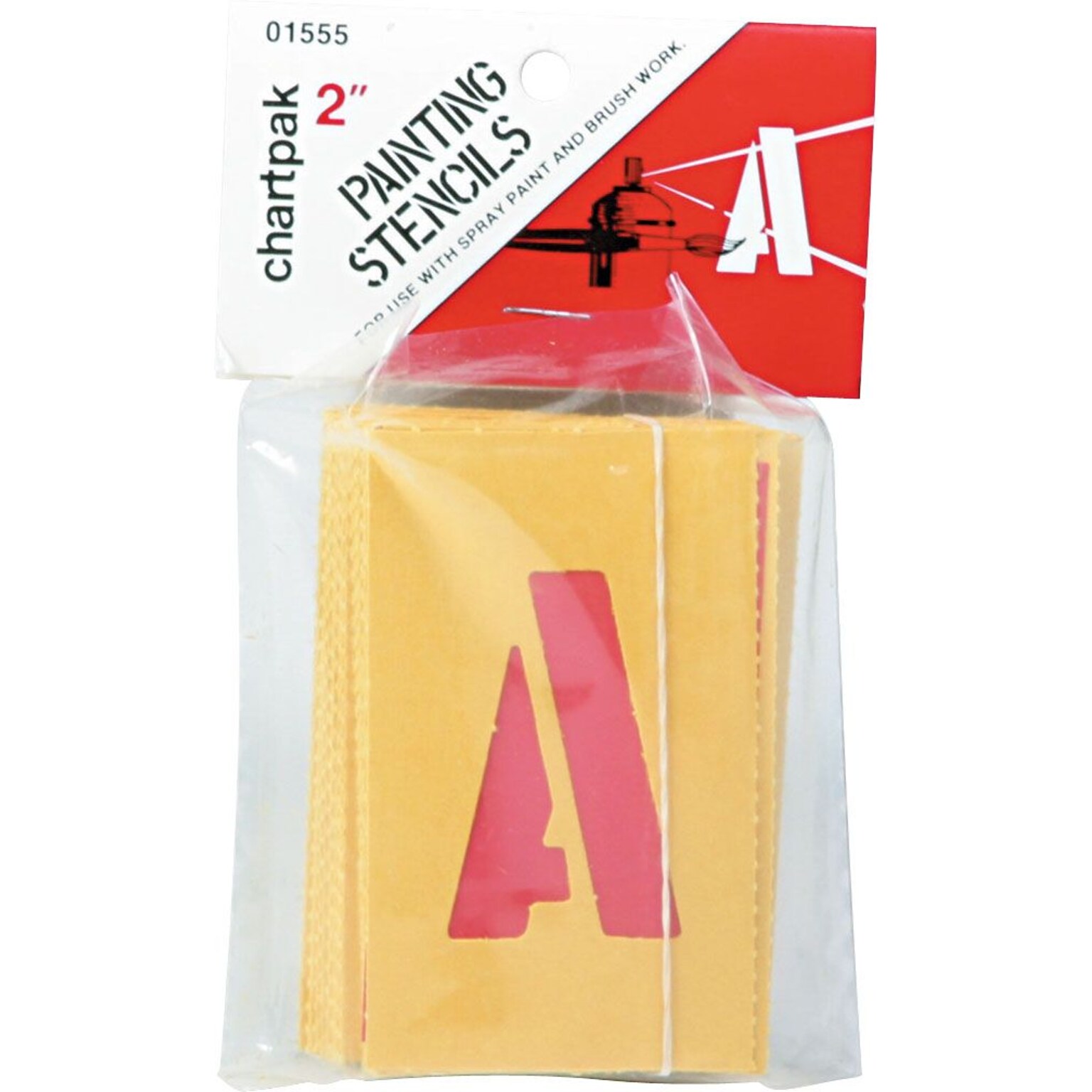 Chartpak Painting Stencil Numbers/Letters, 2, Yellow (CHA01555)