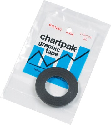 Chartpak Graphic Tape, Glossy, 1/8" W x 324"L