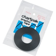 Chartpak Graphic Chart Tape, Matte Tape, Black, 1/16W x 648L